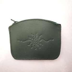 Monedero de piel verde