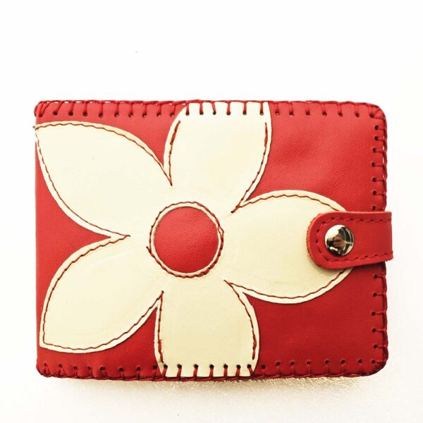 Cartera billetera de piel roja