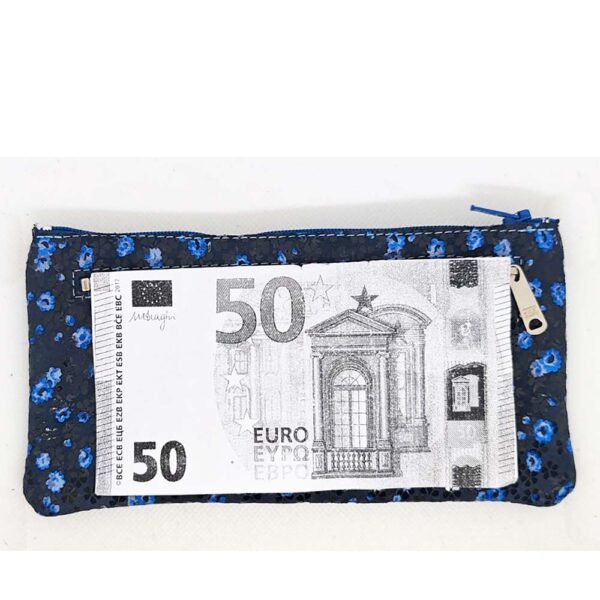 Monedero de piel azul coco