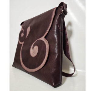 Bolso de piel granate