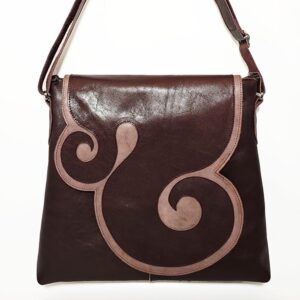 Bolso de piel granate