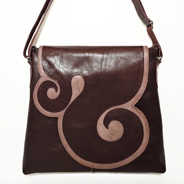 Bolso de piel granate