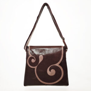 Bolso de piel granate