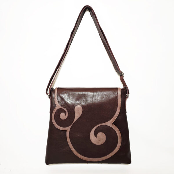 Bolso de piel granate