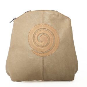 Mochila de piel beige