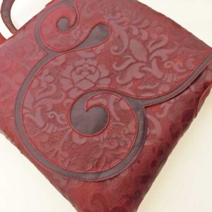 Bolso de piel granate arabesque