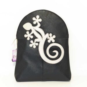 Mochila de piel negra