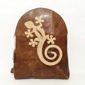 Mochila de piel camel