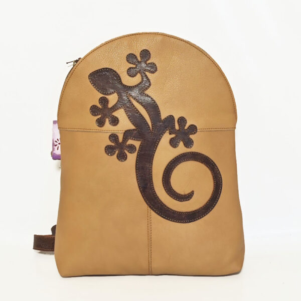 Mochila de piel vainilla
