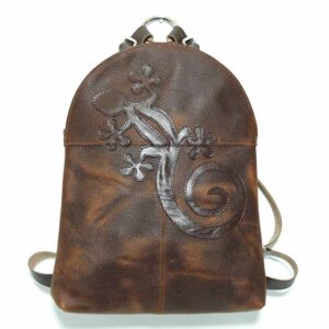 Mochila de piel marrón