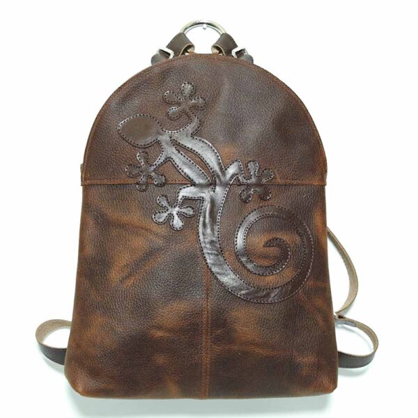 Mochila de piel marrón