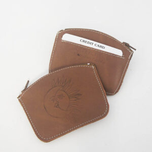 Monedero de piel camel