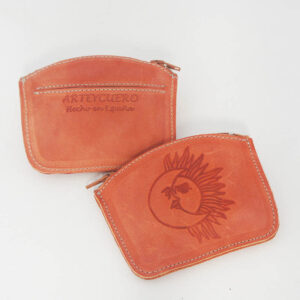 Monedero de piel naranja