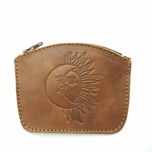 Monedero de piel camel