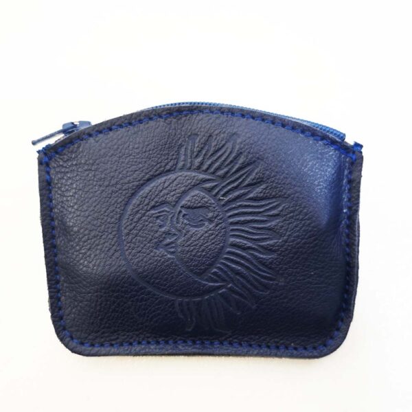 Monedero de piel azul marino