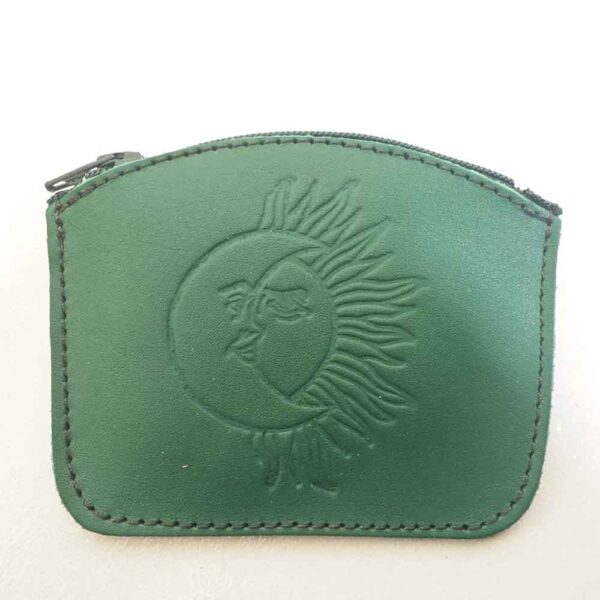 Monedero de piel verde