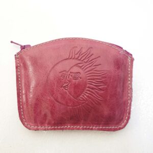 Monedero de piel fucsia