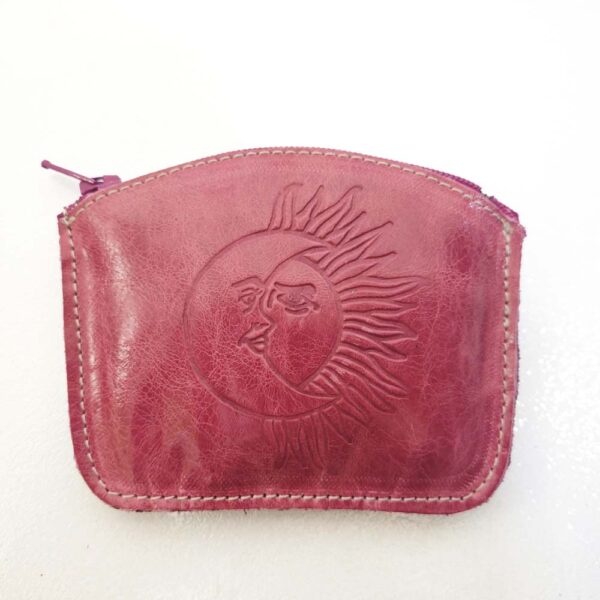 Monedero de piel fucsia
