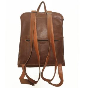 Mochila de cuero camel