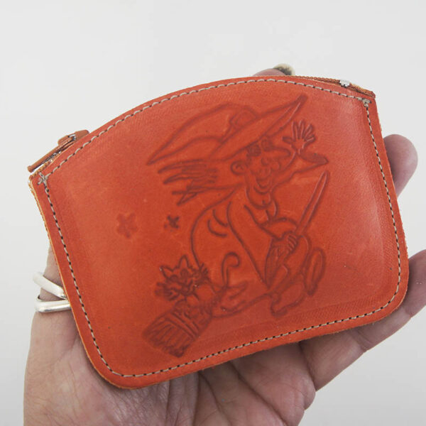 Monedero de piel naranja