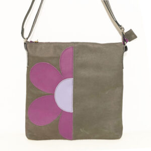 Bolso de piel gris