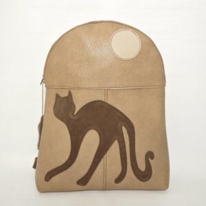 Mochila de piel beige