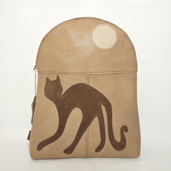 Mochila de piel beige