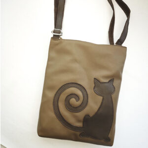 Bolso de piel taupe