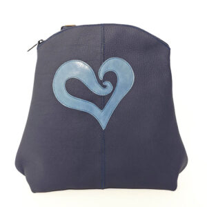 Mochila de piel azul marino