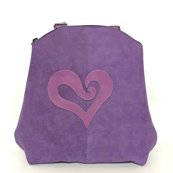Mochila de piel morada