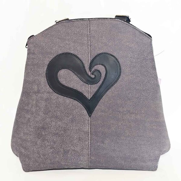 Mochila de piel gris