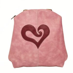 Mochila de piel rosa