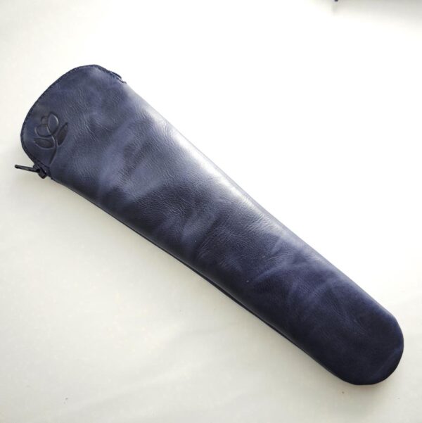 funda abanico de piel azul marino