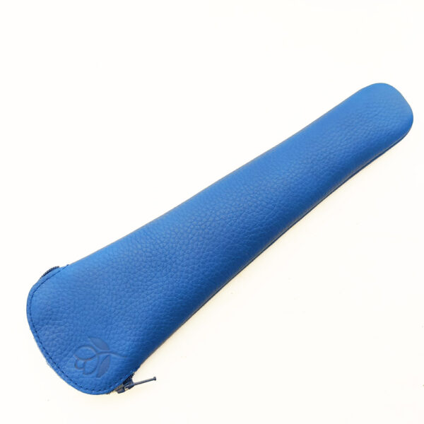 Funda abanico de piel azulón
