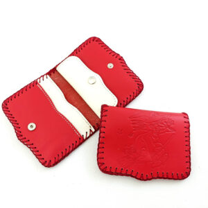 Cartera de piel roja
