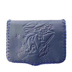 Cartera de piel azul