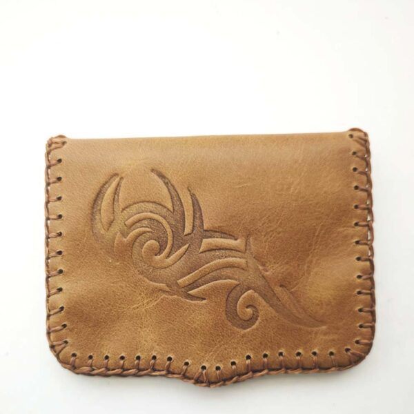 Cartera de piel camel