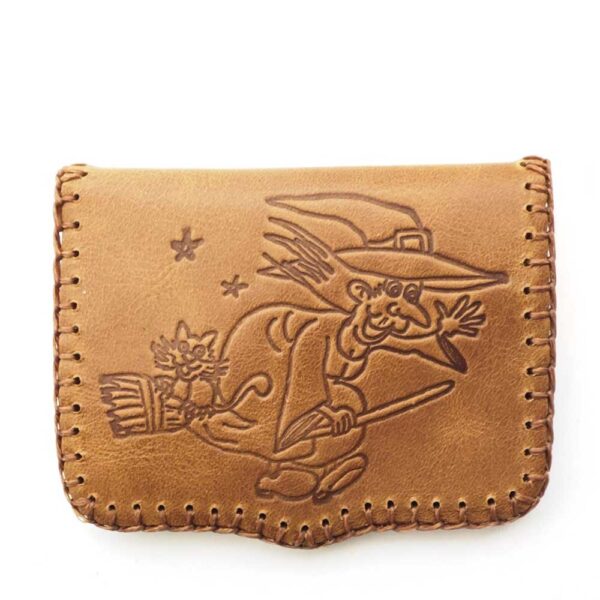 Cartera de piel camel