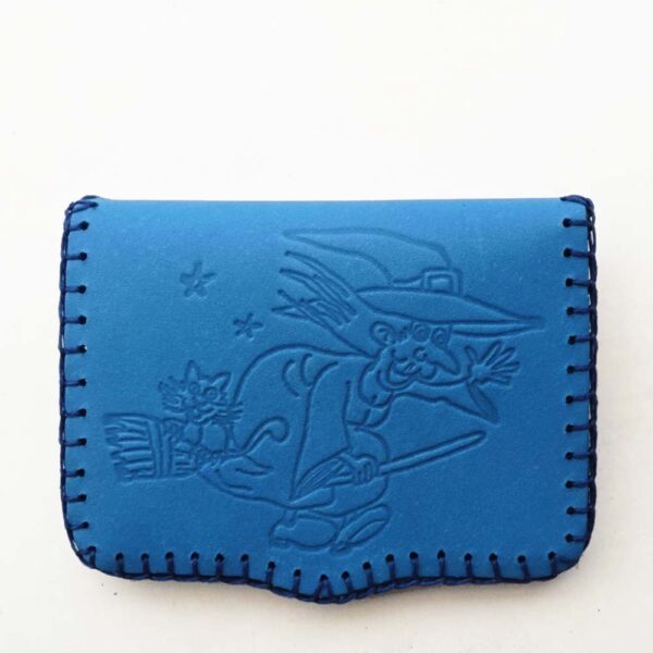 Cartera de piel azulón