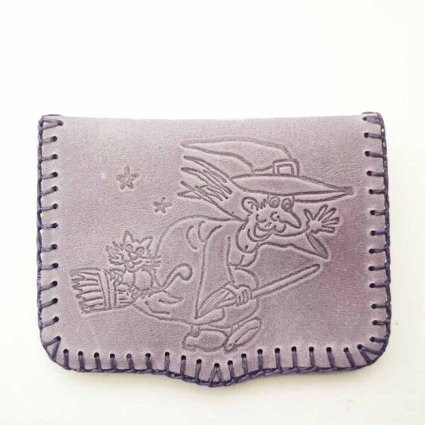 Cartera de piel malva