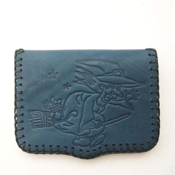 Cartera de piel verde