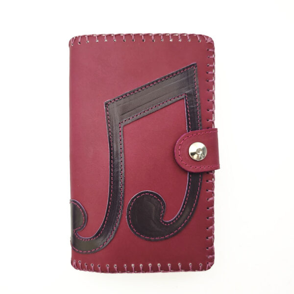 Cartera billetero con monedero de piel magenta