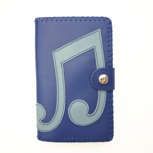 Cartera billetero con monedero de piel azul