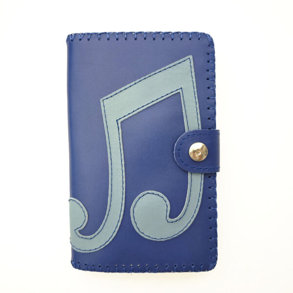 Cartera billetero con monedero de piel azul