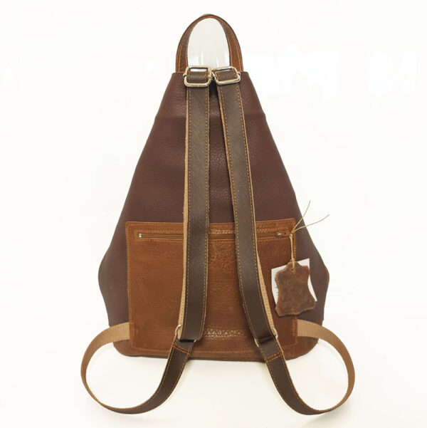 Mochila antirrobo de piel marrón