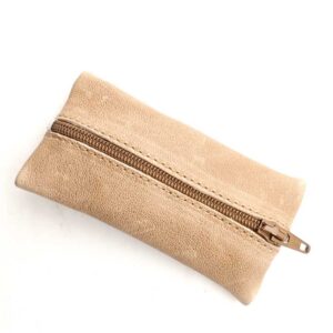 Monedero de piel camel