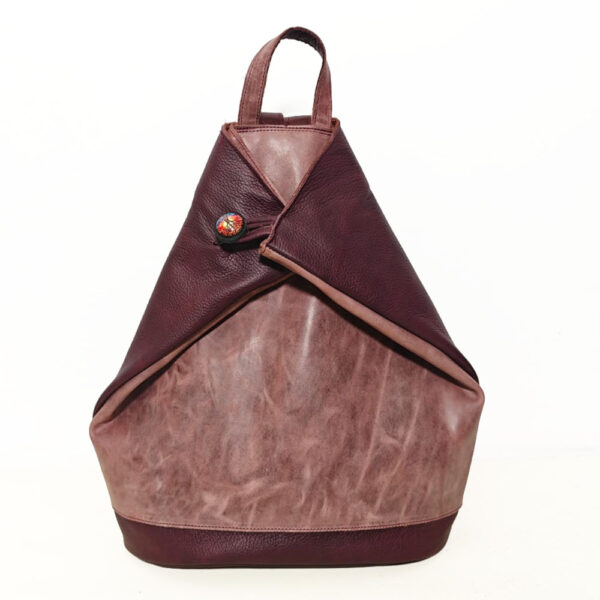 Mochila antirrobo de piel granate