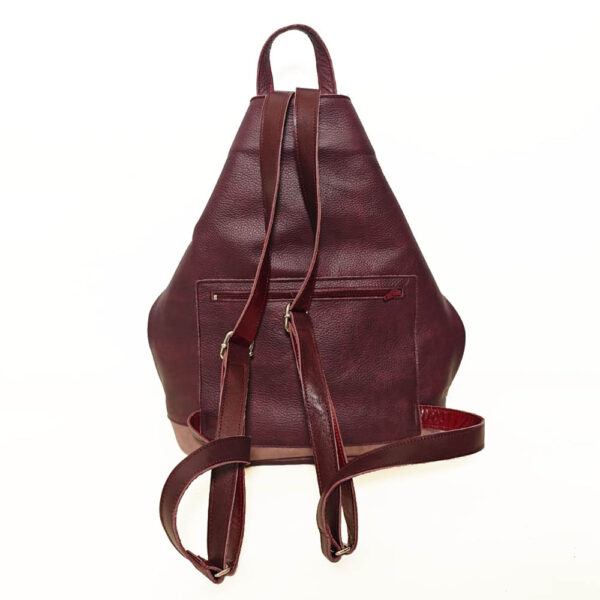 Mochila antirrobo de piel granate