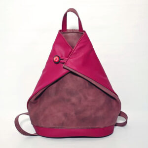 Mochila antirrobo de piel fucsia/rosa palo