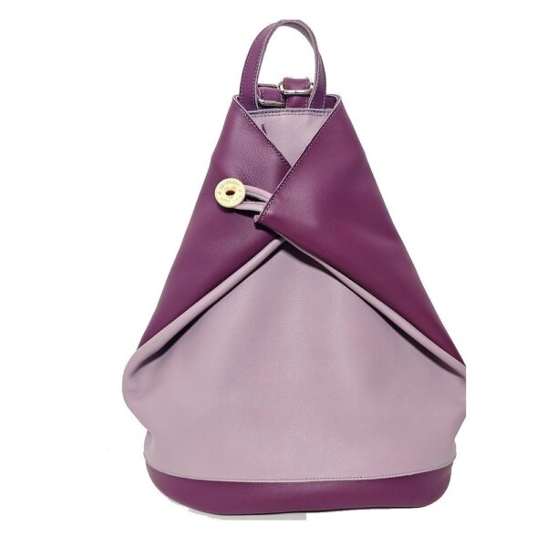 Tienda online de artículos hechos a mano en cuero y piel. Artesanos del cuero. Mochila bolso antirrobo de piel clYd4 Mochila bolso antirrobo de piel morada